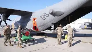 Installing the Modular Airborne Fire Fighting System (MAFFS) in a C-130