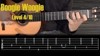 Boogie Woogie/Blues in E - Fingerstyle Guitar. Tutorial with Tab/Sheet