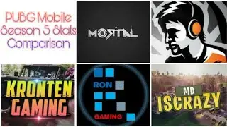 Dynamo vs Mortal vs RON vs Kronten vs MD PUBG Mobile Season 5 Stats Comparison