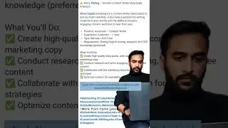 content writer job #workfromhome #remotejobs #wfhjobs #shorts #shortsfeed #youtubefeed #feeds #feed
