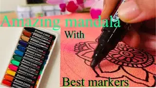 Mandala on canvas||quick and easy with power liner marker||
