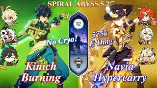C0 Kinich Burning & C0 Navia Hypercarry | Spiral Abyss 5.7 | Floor 12 | 9 * | Genshin Impact