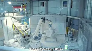 process of ceramic toilet Robot Spraying Glaze