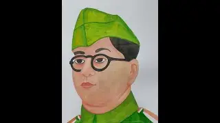 How to draw Subhas Chandra Bose | Netaji drawing| Freedom fighter drawing | Independence day drawing