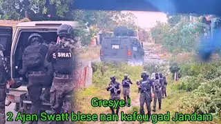 Gesye,Lewogan! 2 Ajan Swatt blese nan Kafou Gad Jandam anba bal gang viv ansanm nan Gesye 