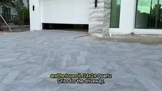 Porcelain Paver Installation - 3cm Quartz Griss
