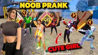Noob Prank With Rich Girl 😤 लड़की ने Attitude Dikhaya 😈 or साथमे V badge Youtuber 😱 Garena free fire