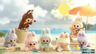 Labubu Beach Day! 🏖️ The Cutest Summer Vibes #labubu #popmart #cute #fyp 
