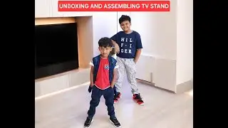 Unboxing and assembling TV stand