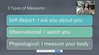 3 Types of Measures: Self Report, Observational, Physiological- Psychology Research Methods