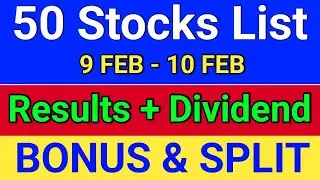 50 Result + Dividend, bonus and split List.  q3 results 2026, BSE, Rites, NHPC, Trident, BDL share