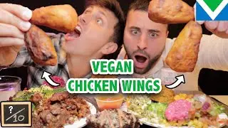 TRYING VEGAN CHICKEN WINGS + VEGAN MUKBANG @ Copper Branch