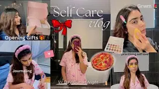 VLOG : V-Day out 💌 Self Love ❤️ Gifts Unboxing 🎁 Grwm Makeup 💄 & Hair 🤌🏻🌸