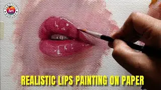 How to Paint a Realistic Lips Painting with Acrylic on Paper by Debojyoti Boruah