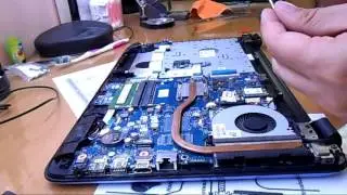 Разборка и чистка hp15-af160ur / Disassembly and fan cleaning HP 15-af160ur