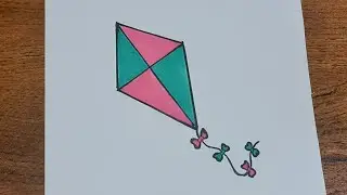 How to draw kite | Very easy drawing I cute kite drawings step by step | Drawing 