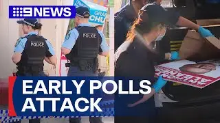 Elderly man allegedly assaulted outside of polling booth | 9 News Australia