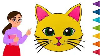 How to Draw cartoon Cat drawing for kids