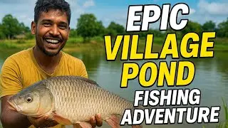 Fishing In Village Pond Adventure 🎣 | Desi Life, Big Catch | Traditional Fishing in India #shorts 