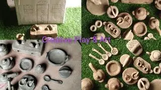 Traditional matir jinish ll mitti pot ll Creative play & art in village style