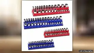 SucceBuy 4PCS Magnetic Socket Organizer Set 38 Metric SAE Socket Trays with Clear Labels for Factor