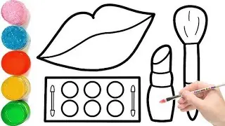 How to draw lipstick for children, toddlers | Makeup drawing easy @Shapeoholic1 