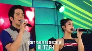 Julia Barretto cries as Joshua Garcia hugs her at the JoshLia Fan Meet Finale