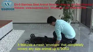 EA-9 Stainless Steel Portable Animal Stretcher Rescue Cat Dog Stretcher With Wheels
