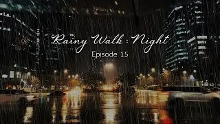 (4K) Night Walk in Heavy Rain | Seoul City - Yeouido | Rain Sounds for Relaxation | S.Korea | 여의도