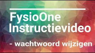 FysioOne // management wijzigt het wachtwoord van een gebruiker