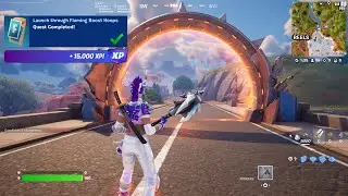 Fortnite - Launch Through Flaming Boost Hoops (WEEK 11 Quests Challenges)