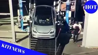 Tesla flyover captures Model 3 rolling off Fremont&rsquo;s giant tent assembly line