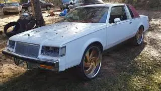 Kutit Kustomz regal squatting 24s and box chevy on 28s brushed gold rucci wheels