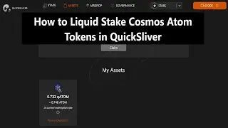 How to Liquid Stake Cosmos Atom Tokens in QuickSilver Protocol
