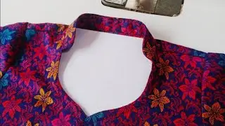 Easy Half Collar Neck Cutting And Stitching | collar neck cutting and stitching