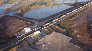 Northampton North-West Relief Road railway bridge construction drone footage. DJI Mini 2