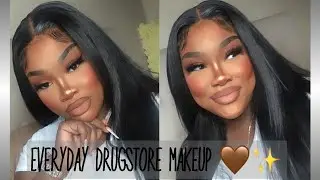MY EVERYDAY MAKEUP LOOK USING ALL DRUGSTORE MAKEUP 🤎✨ | Beginner & Budget Friendly, Erica Danley