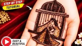 Doli me saji dulhan ki mehendi art 😁 | a beautiful bridal mehendi story on plam 😃 |