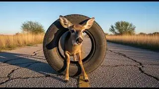 Brave Team Saves Deer Stuck in a Tire