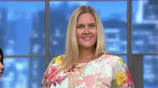 Vince Camuto Drawstring Sleeve Faded Bloom Blouse on QVC
