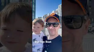 We saw a futuristic boat in Japan !!!! #twins #cute #funny #boat #japan #vacation #parenting #dad