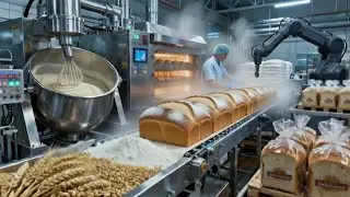 Inside a Modern Bread Factory: From Wheat Grain to Loaf Bread Packaging (Full Process)