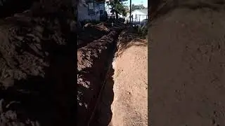 Trenching for sewer pipe, gas pipe and water pipe