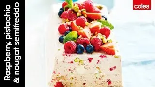 How to make a raspberry, strawberry, pistachio & nougat semifreddo