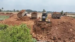 Incredible Bulldozer SHANTUI DH17 Showing Skill Technique recovery SHACMAN Transport