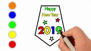 Happy New Year 2019 Coloring Pages For Kids | Happy New Year coloring Page and drawing for Kids