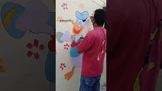 Donald Duck Wall Painting #ytshorts #shorts #trendingshorts #painting #viral #artistarjun