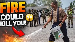 He poured WATER on a kitchen FIRE and this HAPPENED !!!