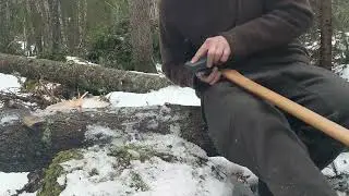 One Man Builds a Traditional Log Cabin | Debarking Logs with Bark Spade & Drawknife - Ep. 20