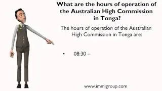 What are the hours of operation of the Australian High Commission in Tonga?